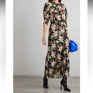 Rixo Lucile Floral Crepe Midi Dress size 14